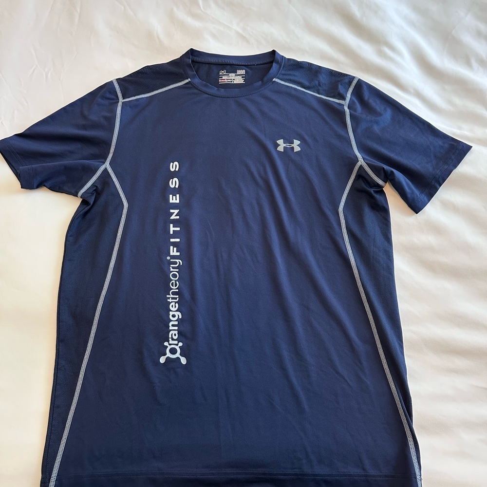 LG Men’s Navy Blue Orange Theory Under Armour T-Shirt